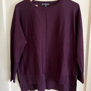 NWT Adrianna Papell Layered Hem Pullover Top Knit Sweater‎ Purple Plum_XS